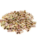 Pile of M6 Rivet Nut Set 150 Pcs Flat Threaded Inserts For DIY Projects And Auto Repairs Heavy Duty Rivnut Kit For Metal Use