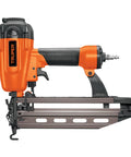 Heavy Duty 16 Gauge Pneumatic Air Brad Nailer Shoots One Inch Up To Two And One Half Inch Brads with ergonomic grip and trigger.