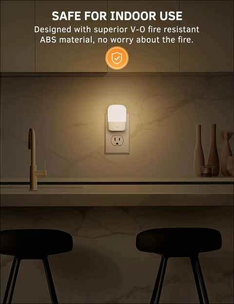 Two Pack Plug In Night Light With Dusk To Dawn Sensor auto on off in modern kitchen