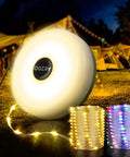 Camping String Lights 32.8 Ft Rechargeable 4 In 1 Quick Storage Tent Lights With 8 Lighting Modes LED lamp on grass