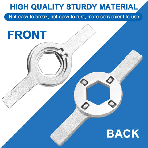 Front and back views of AMI PARTS TB123A tub nut wrench, chrome-plated steel, 1-11/16 in, GE/Whirlpool washers.