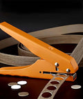 Heavy Duty Single Hole Punch Plier Tool With Five Sixteenth Inch And Three Eighth Inch Holes cutting through edge banding