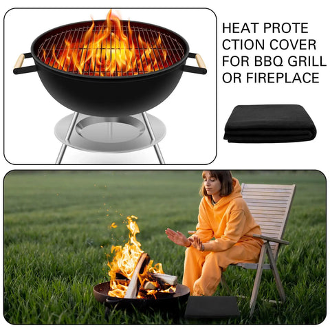 4 Pack 36 By 36 Inch Welding Blanket Heavy Duty Flame Retardant Carbon Felt Pad 3.5mm Thick Fireproof Mat for grill and fire protection