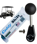 Heck Of A Rad Upgrade Slick Heavy Duty Forward Reverse Shift Lever For Ezgo Txt Rxv Golf Carts With Angled Ergonomic Grip And Straight Swap Direct Replacement Part, showcasing installation instructions.