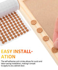 2000 Piece Self Adhesive Felt Furniture Pads 3 8 Inch Round Cabinet Door Bumpers Heavy Duty showing self-stick felt circles applied to wood.