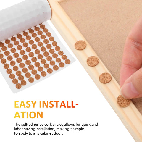 2000 Piece Self Adhesive Felt Furniture Pads 3 8 Inch Round Cabinet Door Bumpers Heavy Duty showing self-stick felt circles applied to wood.