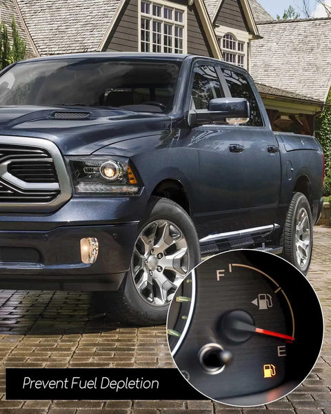 Ram 1500 5.7L Fuel Gauge Sending Unit Sensor Replacement Plug and Play Drop-In Direct Fit For 2011-2017 With Float Type Fuel Level Sensor And Accurate Dashboard Readings installed on pickup, fuel gauge close-up
