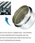 2 Pack 1.98 Inch Trailer Hub Dust Caps Keep Your Bearings Butter Smooth And Shielded From Road Grit With These Straight Shooting Grease Cup Covers For All RV And Camper Trailers - close-up of carbon steel material.