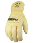 Kevlar Lined Leather Ground Utility Work Gloves For Men, 3D Dexterity Fit, Cut Puncture and Flame Resistant, Arc Rated 37 Cal Per CM2, Tan, X Large, Rugged Grip For Tough Jobs