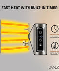 Glow 4 Bar Electric Towel Warmer Rhino Alloy Stainless Steel Polished Chrome Wall Mounted with timer and temperature controls
