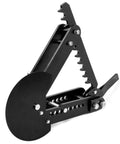 Premium Black Oxide Steel Manual Tube And Pipe Bender For Round Square Stock Heavy Duty Hand Bending Tool viewed from side angle.