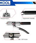 Heavy Duty Pro Grade Hydraulic Tube Expander Swaging Kit With Cutter And Deburring Tool, ergonomic handle and thread head