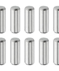 10 Piece 3/16x1/2 Inch Cylindrical Dowel Pins Heavy Duty Bearing Steel Shelf Support Pegs arranged in a row.