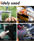 Heavy Duty Stainless Steel Hose Clamps Set With Adjustable Worm Gear Screws For Fuel Lines Pipes And Faucets Durable Assortment Kit To Fix Any Leak Fast. Widely used for garden, home, industry, and automotive hoses.