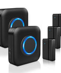 Wireless Doorbell Chime With 600 Ft Range, Motion Sensor, Door Sensor, 58 Melodies, 5 Volume Levels, LED Indicator, Transformer Included