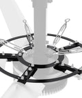 20 Ft HVLs Industrial Ceiling Fan Operating As A True Factory Workhorse Delivering Top Shelf Energy Savings Through A Sleek 3 Phase PMSM Setup close-up of installation with support rig.