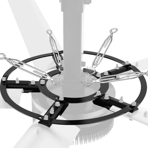 Badass 20ft HVLS Industrial Ceiling Fan 208-240V 1-Phase With PMSM Drive System showing motor and blade assembly details.