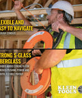 Klein Tools 56380 Non-Conductive Electrical Fish Tape With Multi-Groove Fiberglass Wire Puller in use for conduit navigation.