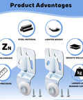 Sliding Door Hardware Wardrobe Roller Kit For Top Hung Bypass Doors Galvanized Steel Construction hardware with screws