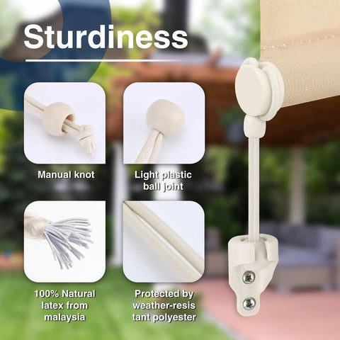 Universal Fit Shade Replacement Parts With Unbreakable End Cap For Coolaroo Outdoor Blinds Tie Down Kit detail view