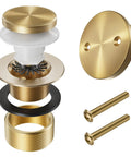 Sleek Champagne Bronze Bathtub Drain Kit With Overflow And Integrated Hair Catcher For A Major Bathroom Flex Featuring Smudge Proof Coating and Rugged Hardware. Includes components and screws.