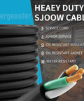 No Sweat 100 Foot 14 3 Sjoow Portable Power Cable Featuring Slick Rubber Jacket For Outdoor Job Sites And Driveway Projects Etl Rated 14 Awg three insulated wires.