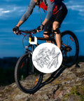 Cyclist on mountain bike with overlay image of 10 Pack Aluminum Alloy Bike Brake Cable Adjuster Screws 7mm Barrel Adjusters