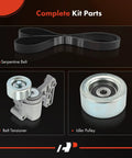 Beefed-Up Engine Serpentine Belt Drive Kit With Tensioner And Idler For Toyota Camry Avalon RAV4 Highlander Sienna Lexus 2006-2018