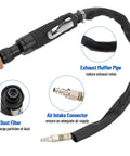 Air Tire Repair And Polishing Kit with Low Speed 2500 RPM Buffer, exhaust muffler pipe, dust filter, and air intake connector.