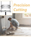 Adjustable Stainless Steel Edge Guide Positioner For Cutters And Grinders Heckin Solid Heavy Duty Metal Workshop Fence in use for precision cutting.
