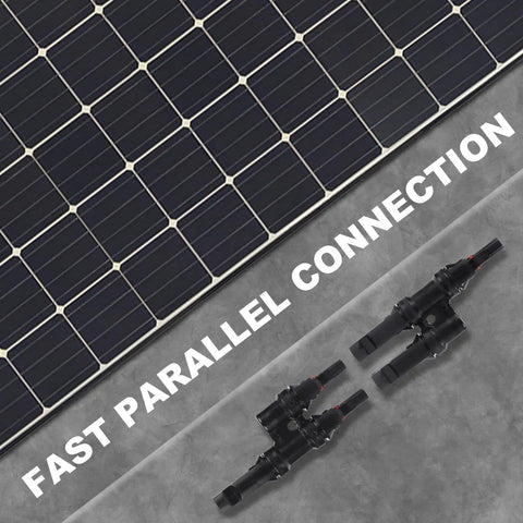 Solar panel with One Pair Solar Branch Y Connector For Parallel Connection Between Solar Panels FMM MFF MC4 Branch Connector Plug And Play Adapter