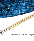 High Accuracy Round Pogo Pins Set Of 100Pcs For PCB Board Testing P156-E with mechanical life of 30,000 cycles