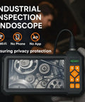 49.2 Ft Semi-Rigid Endoscope Camera With Light, Boss-Grade 1080P HD Borescope showing mechanical gears on 4.3 Inch IPS Screen