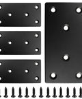 Heavy Duty Flat Mending Plates 4x2 Inch Stainless Steel Black Brackets Set of 4 with screws