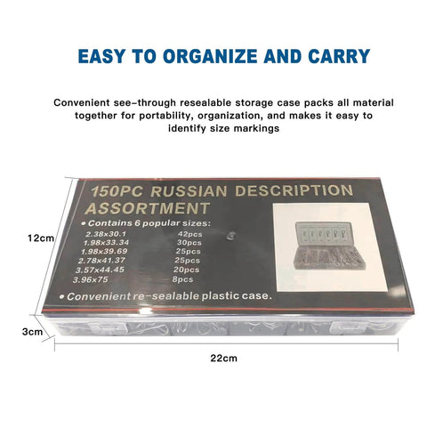 Premium Cotter Pin Kit With 150 Piece Hairpin R Clips Set In 6 Sizes Zinc Plated Spring Steel Retaining Pins in storage case