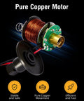 Pure copper motor component from 12V Low Pressure Inline Fuel Pump 2 To 3.5 PSI 24 GPH Flow Universal For Gasoline And Diesel Engines