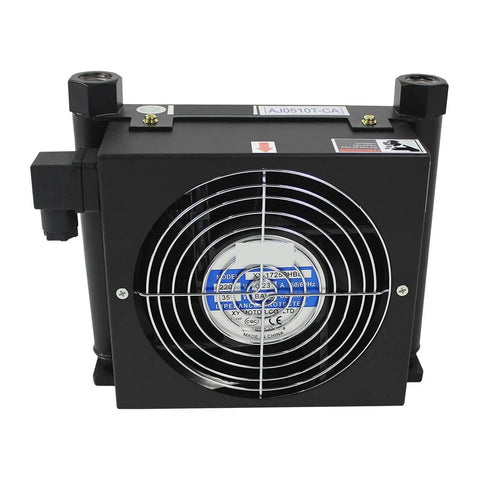 Beefed-Up Industrial Hydraulic Air Cooler 10 Lpm Flow With Case Flow Radiator And Oil Cooling Heat Exchanger, front view