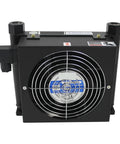 Front view of Heavy Duty Hydraulic Air Cooler 10 Liters Per Minute With Case Flow Radiator And Oil Cooling Heat Exchanger