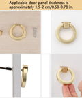 Brushed Gold Ring Drawer Pulls Set Of 4 Round Cabinet Pulls For Furniture Hardware Zinc Alloy Dresser Cupboard Closet Door Handle