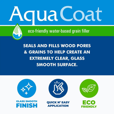 Image of Hella Smooth Water Based Wood Grain Filler Gel with eco-friendly labels for glass smooth finish and easy application.