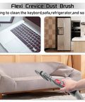 Must Have Four Piece Replacement Vacuum Attachment Kit For Dyson V6 and Other Cordless Vacuums includes flexible crevice tool cleaning sofa