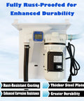 Workhorse 110 Volt Def Transfer Pump Kit 10 Gpm Self Priming Diaphragm Pump showing rust-proof design and flow meter.