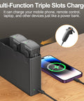 Avata 2 Battery 2 Pack With Charging Station And Two Way Charging Hub with smartphone and remote on wooden table
