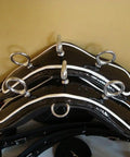 Built To Last Black Nylon Double Horse Cart Driving Harness With White Piping Cob Size featuring chrome plated buckles