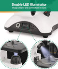 Double LED illuminator on Kids And Adults Microscope Kit With 40X To 2000X Magnification, Dual LED Illumination, All Glass Optics