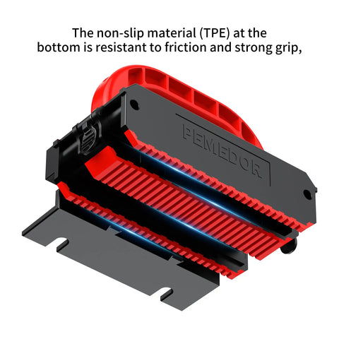 Adjustable Push Block For Table Saw And Router Table With Safe And Stable Grip Sliding Height And Base Width Heavy Duty Anti Slip Woodworking Pusher For Jointer And Band Saw showing non-slip TPE bottom
