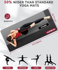 Person exercising on Extra Wide 72 By 36 Inch Yoga Mat With Non Slip Surface For Home Workouts, Yoga, Pilates And Stretching, 6mm Thick