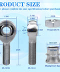 Complete 5/8-18 Heim Joint Rod End Kit With Four Right Hand And Four Left Hand Threads, Lock Nut Bushing Assembly, Easy Weld-In Or Bolt-On Suspension Upgrade To Boost Your Ride For Cars, Trucks And Off-Road., 5/8-18 RH and LH rod ends with dimensions