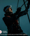 Man climbing at night wearing Rechargeable 1000 Lumen Headlamp With Bluetooth App Control, RGB Hunting Modes, Optisense Adaptive Beam, Aluminum Body, IP54 Waterproof Helmet Light