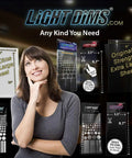Various LightDims dimming sheets displaying sizes and shapes with maximum light dimming shapes for routers and electronics blocks 100 percent of light with self adhering black out edition indoor outdoor use peel and stick minimal packaging not for recording devices